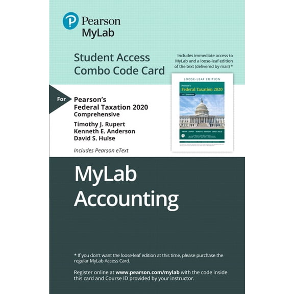 Mylab Accounting with Pearson Etext -- Combo Access Card -- For Pearson's Federal Taxation 2020 Comprehensive, (Paperback)