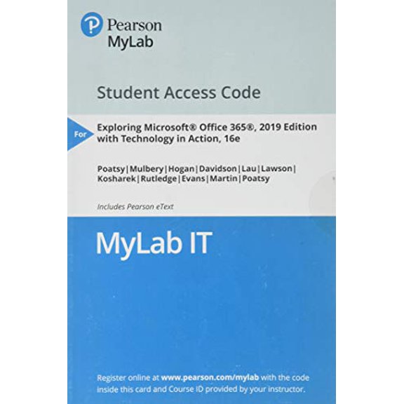 Pre-Owned Mylab It with Pearson Etext -- Access Card -- For Exploring 2019 with Technology in Action, (Audiobook Download)