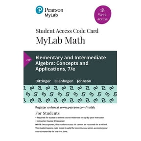 Mylab Math with Pearson Etext -- 18 Week Standalone Access Card -- For Elementary and Intermediate Algebra: Concepts and, (Audiobook Download)