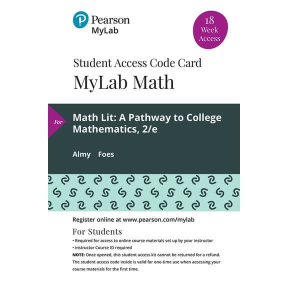 Mylab Math with Pearson Etext -- 18 Week Standalone Access Card -- For Math Lit, (Audiobook Download)