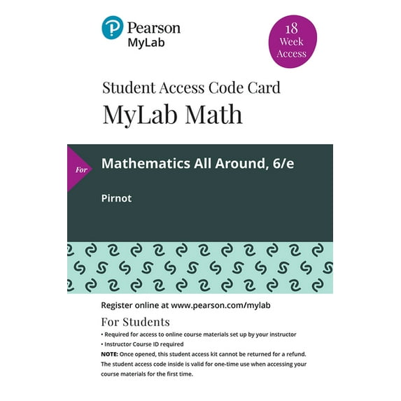 Mylab Math with Pearson Etext -- 18 Week Standalone Access Card -- For Mathematics All Around, (Audiobook Download)