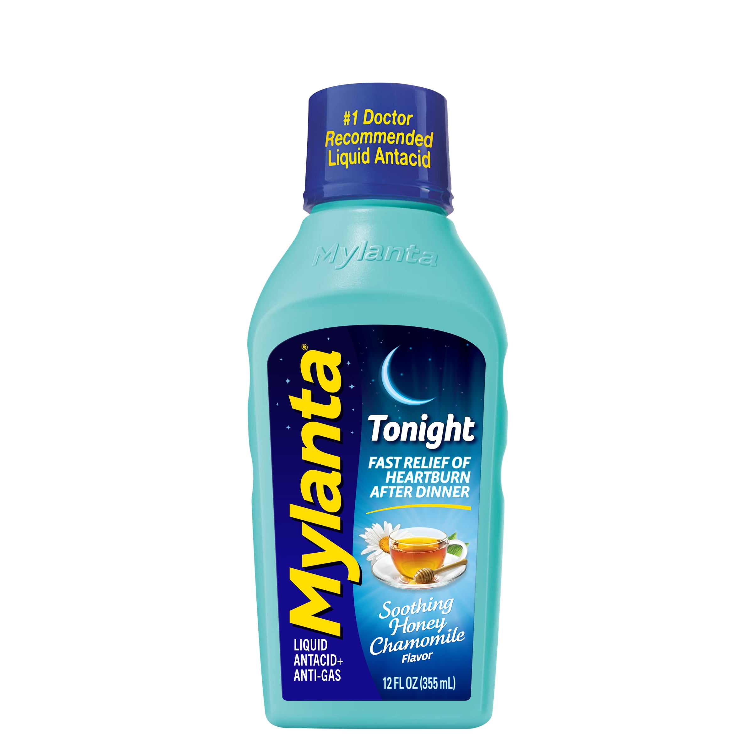 Mylanta Antacid Heartburn & Gas Tonight Formula, Liquid, Honey Chamomile, 12 fl oz
