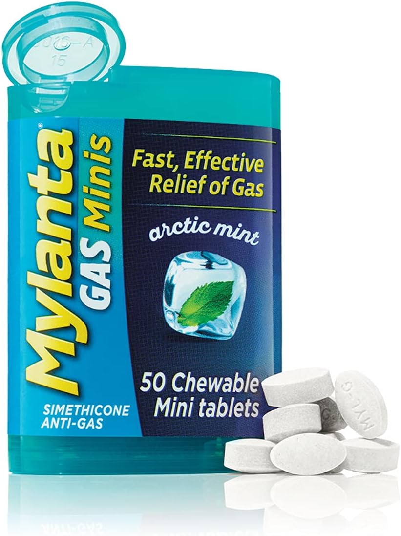 Mylanta Gas Relief Tablets, MiniTabs, Mint, 50 Count