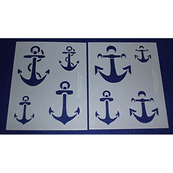 Mylar 2 Pieces of 14 Mil 8" X 10" Anchor Stencils- Painting /Crafts/ Templates