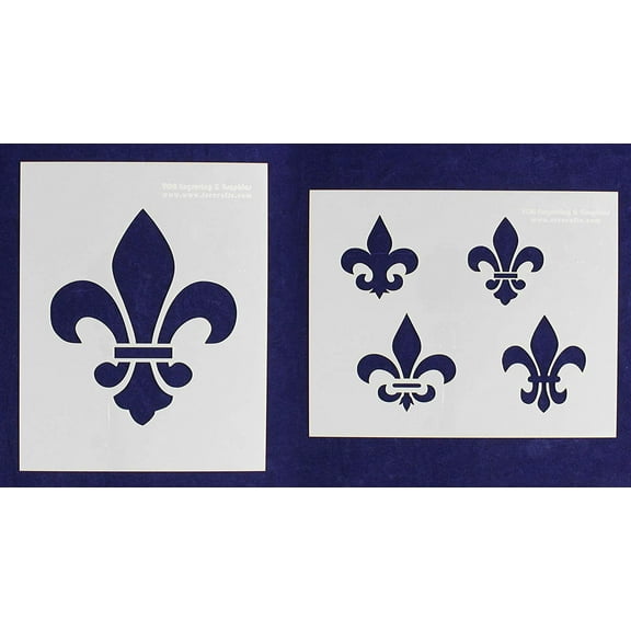 Mylar 2 Pieces of 14 Mil 8" X 10" Fleur-De-Lis Stencils- Painting /Crafts/ Templates