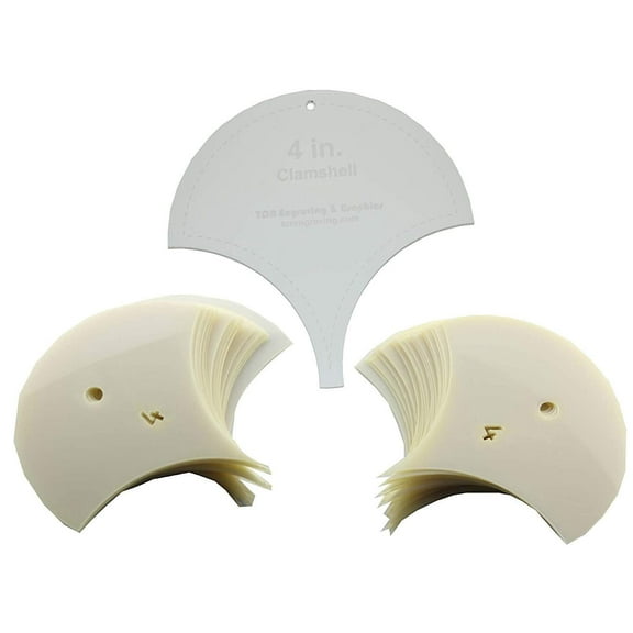 Mylar 4" Clamshell 51 Piece Set - Quilting / Sewing Templates