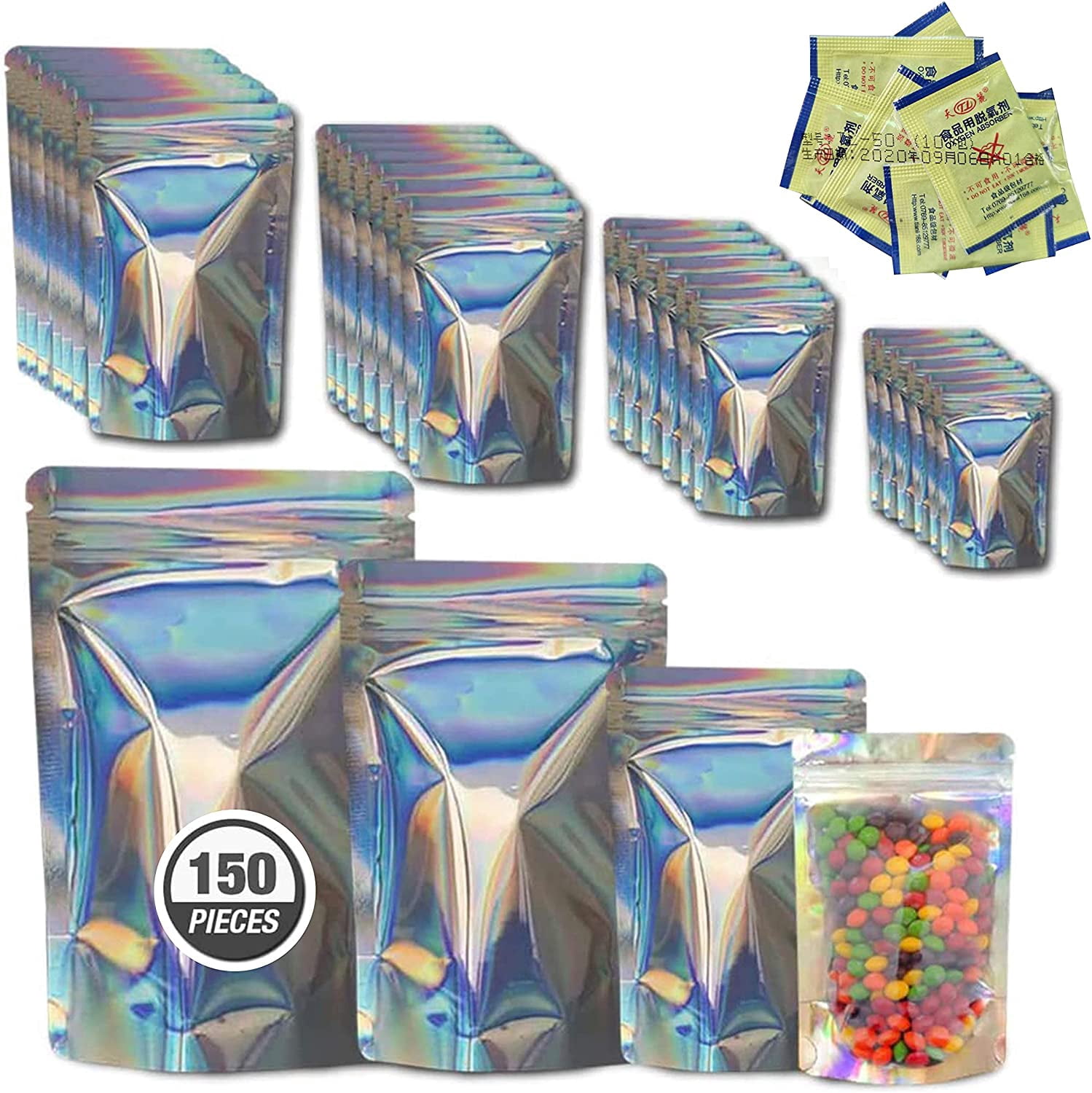 Bolsas Mylar Azules 3,5 G - 9x13 Cm, Cierre Zip, A Prueba De Olores Y Herméticas