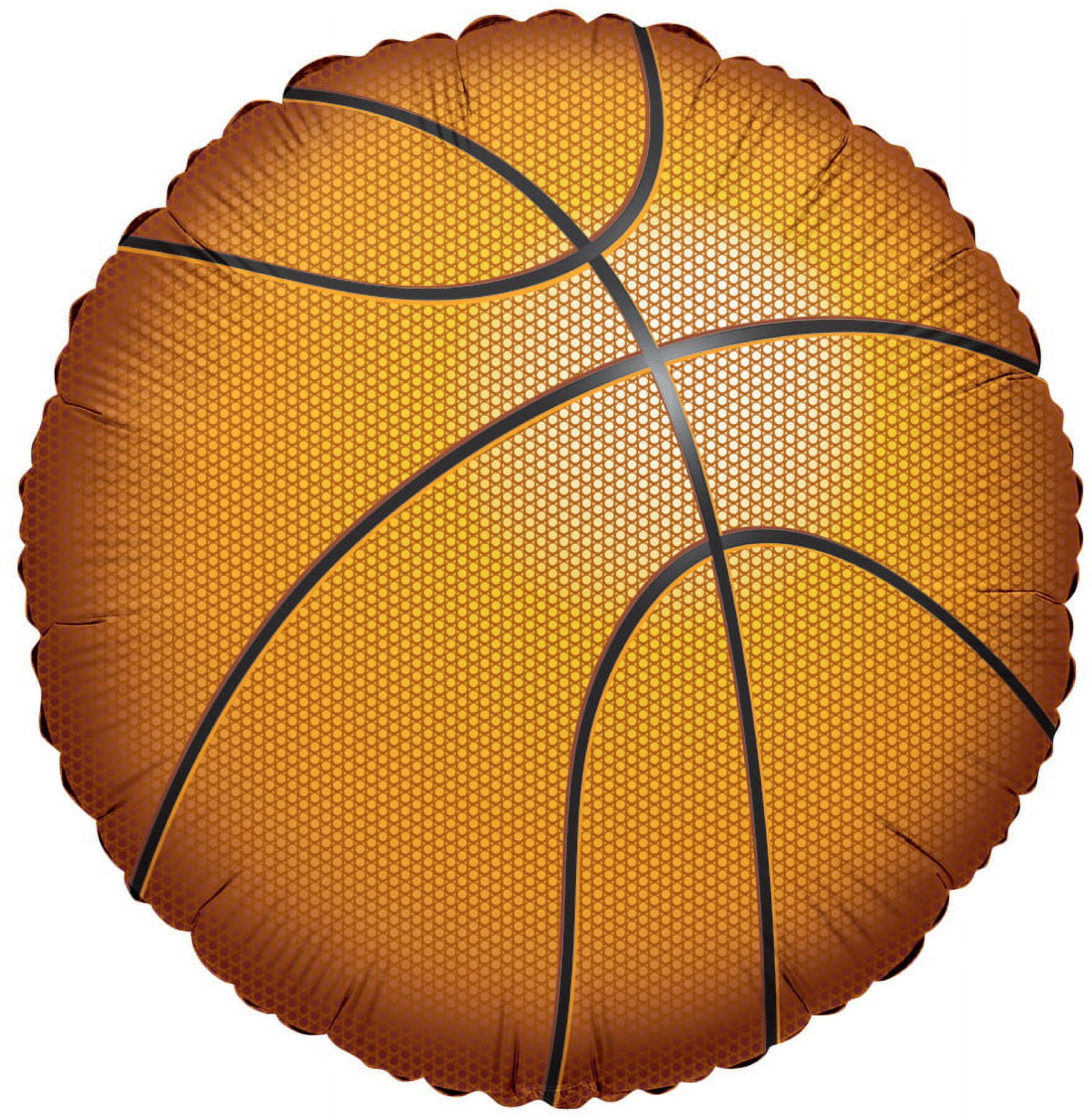 Mylar Basketball Balloons, Orange, 18in, 5ct