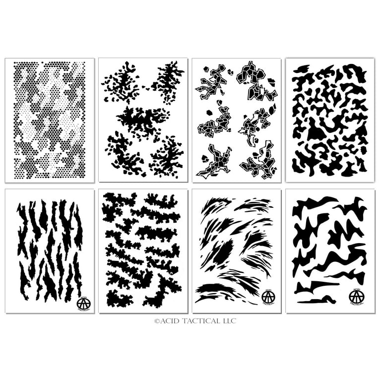 Mylar Camouflage Stencils 10mil DIY Paint Hunting Rifle gun RC Camo 8 PACK Set - Walmart.com mylar-camouflage-stencils-10mil-diy-paint-hunting-rifle-gun-rc-camo-8-pack-set-walmart-com