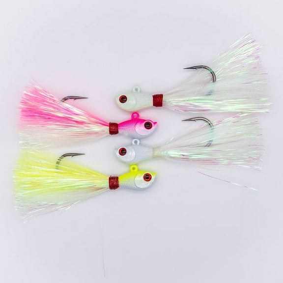 Intent Tackle Mylar Series Bucktail, 1oz. White/Chartreuse