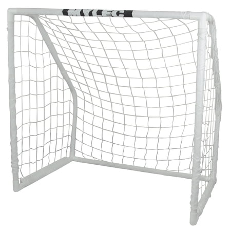 Mylec Soccer Goal for Outdoor Sports, Easy Assembly, Nylon Net, Lightweight & Portable Soccer Net, Sleeve Netting System, 1 ?” Plastic PVC Tubing (White, Pounds)