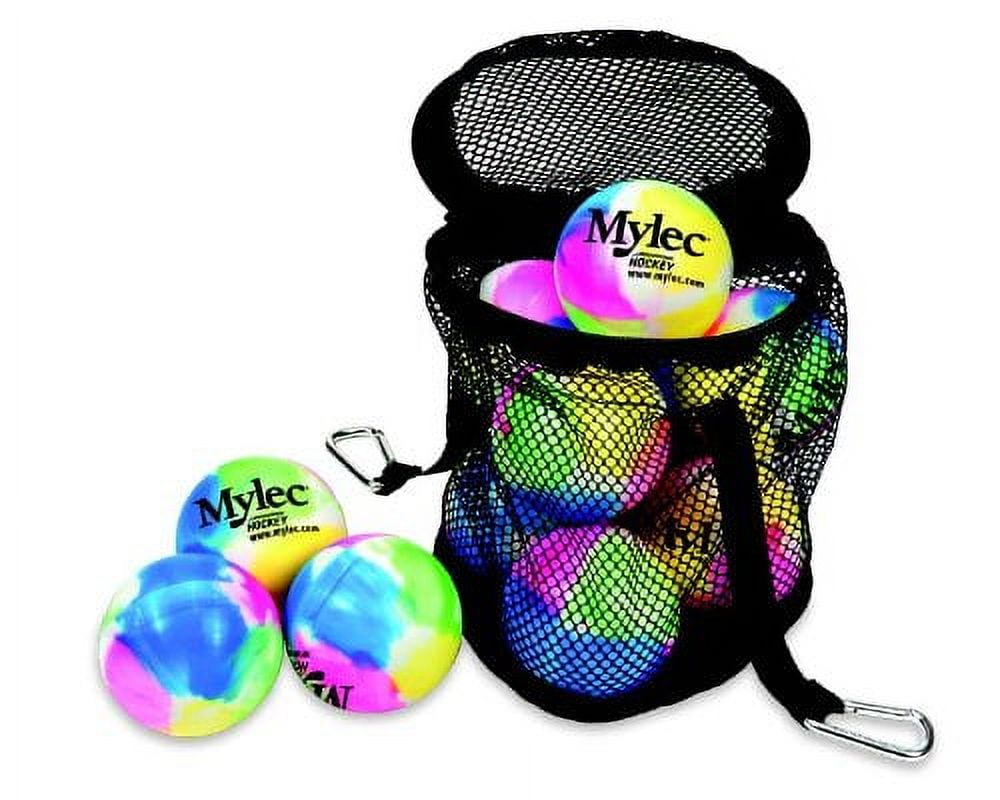 Mylec No Bounce Street Hockey Balls, 12 Pack, MultiColor