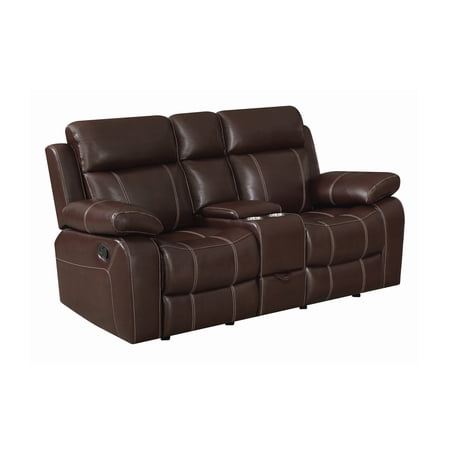 Myleene Chestnut Leather Reclining Loveseat