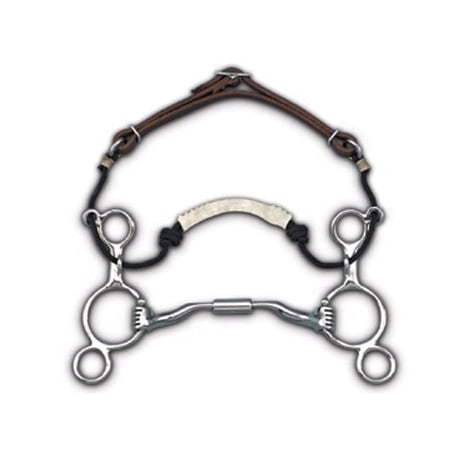 Myler MB 04 2-Ring Combination Bit - Sweet Iron Low Port Comfort Snaffle Level 2 with Copper Inlay