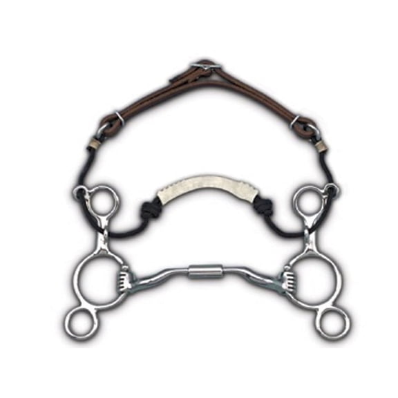 Myler MB 04 2-Ring Combination Bit - Sweet Iron Low Port Comfort Snaffle Level 2 with Copper Inlay