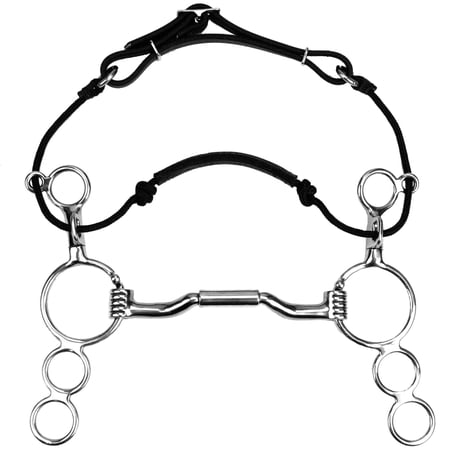 Myler 3-Ring Combination Bit Mullen Forward Tilt Low Ported Barrel MB 36 (Stainless Steel, 6")