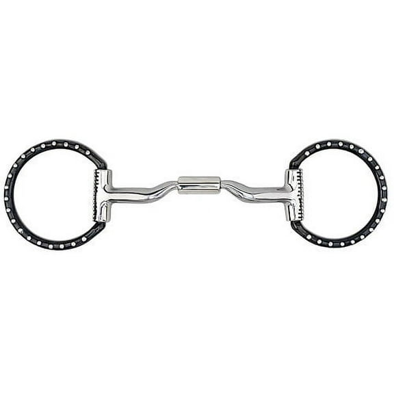 Myler Black Steel Western Dee Low Port Comfort Snaffle MB 04 - 5" Sweet Iron with Copper Inlay