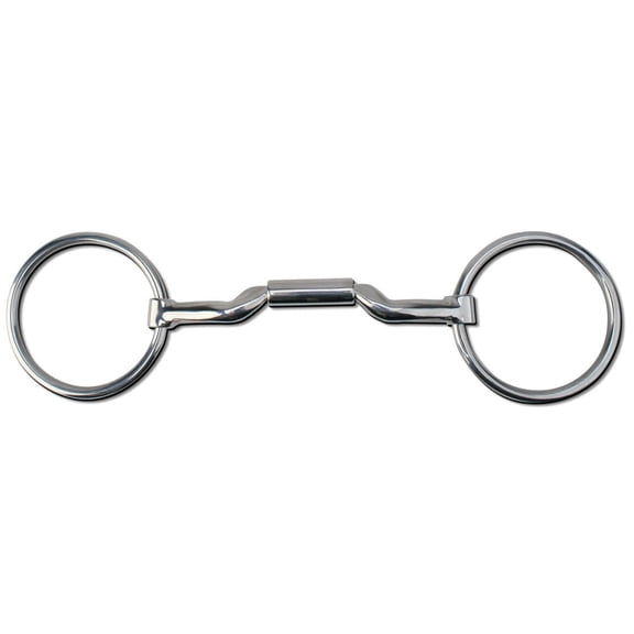 Myler Loose Ring Snaffle Bit - 5 1/4 Inch - 14mm Mullen Low Port Barrel - Stainless Steel with Copper Inlay - Dressage Legal