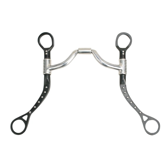 Myler MBB Black Steel Flat Shank Medium Wide Ported Barrel MB 33 (Stainless Steel, 5")