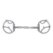 Myler Western Dee with 2 Hooks with Sweet Iron Comfort Snaffle Wide Barrel MB 02 5", Stainless Steel