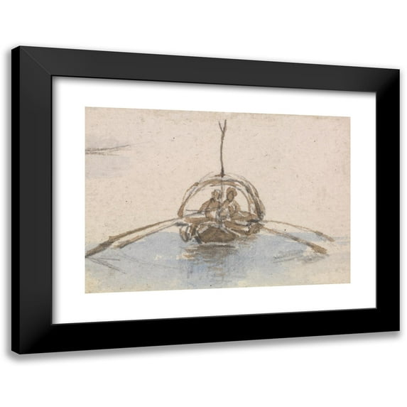 Myles Birket Foster 14x11 Black Modern Framed Museum Art Print Titled - One of a Group of Three Studies of Gondolas