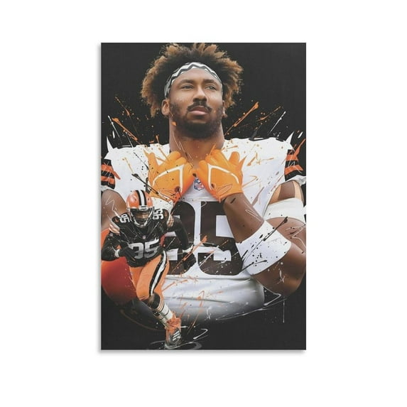 Myles Garrett Canvas Poster Canvas Art Poster and Wall Art Picture Print Modern Family bedroom Decor Posters 20x30inch(50x75cm)
