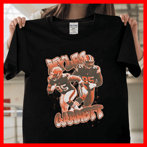Myles Garrett Cleveland Football Defensive Player Graphic V80329, Unisex T-Shirt for Men & Women, Premium Cotton Tee, Available in S-5XL