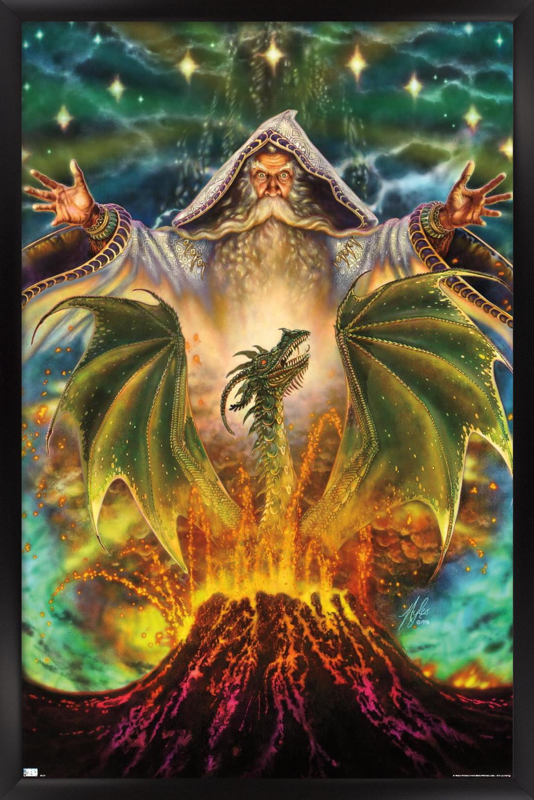 Myles Pinkney - Dragon Mountain Wall Poster, 14.725" x 22.375", Framed