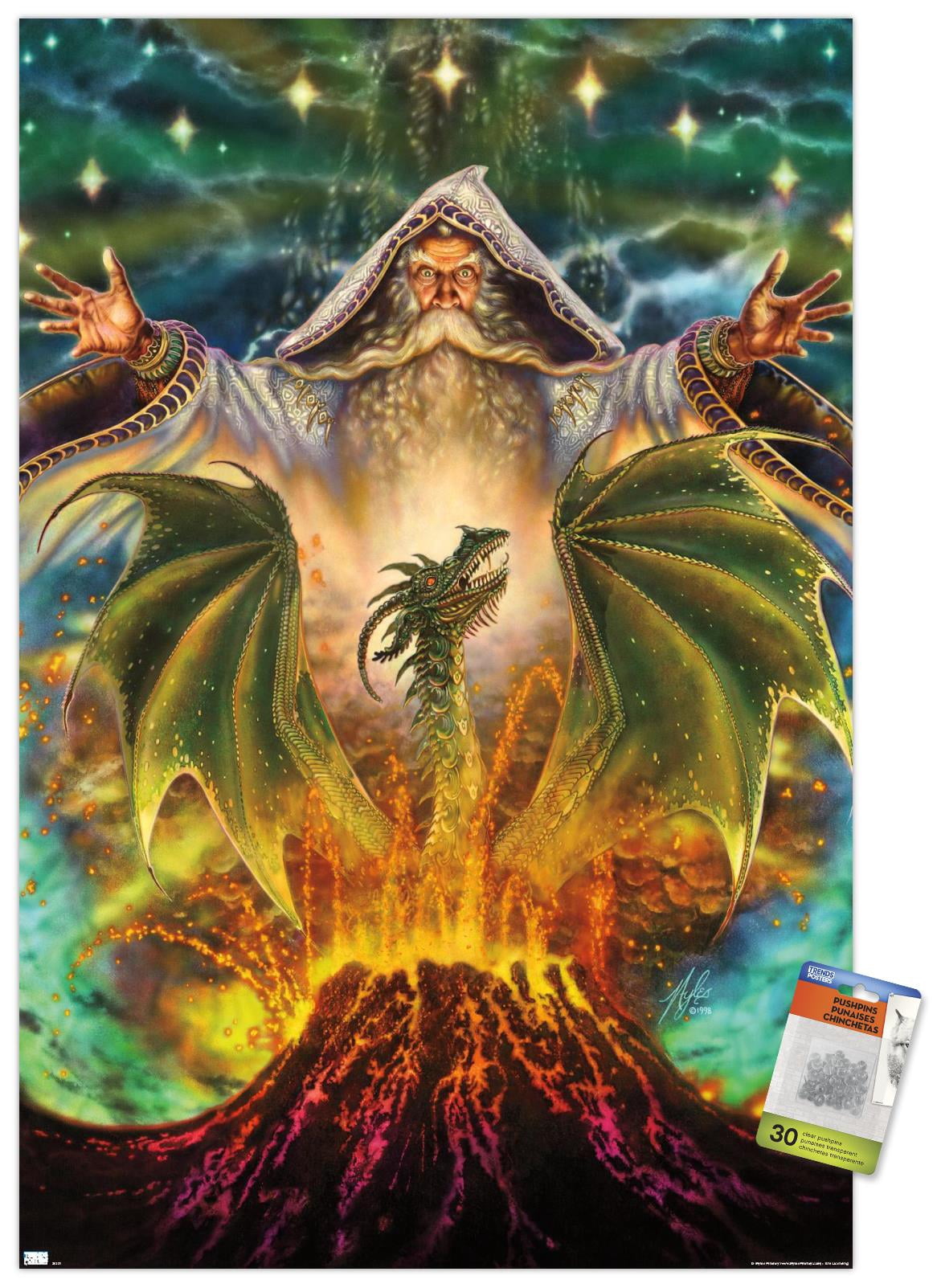 Myles Pinkney - Dragon Mountain Wall Poster with Pushpins, 22.375" x 34"