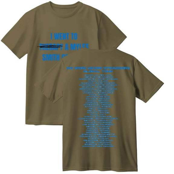 Myles Smith Therapy Cotton T-Shirt We Were Never Strangers World Tour Women Men Casual Crewneck Short Sleeve Tee