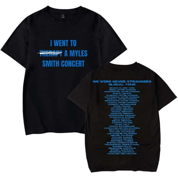 Myles Smith Therapy T-Shirt We Were Never Strangers World Tour Women Men Crewneck Casual Short Sleeve Tee
