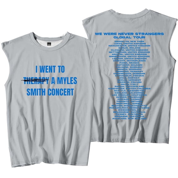 Myles Smith Therapy Tank Tops We Were Never Strangers World Tour Sleeveless Sport Vest Women Men Outdoor Sportwear