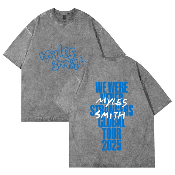 Myles Smith We Were Never Strangers Tour 2025 Washed Cotton Tee Women Men Crewneck Short Sleeve T-shirt