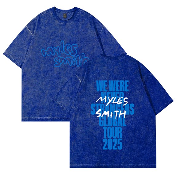 Myles Smith We Were Never Strangers Tour 2025 Washed Cotton Tee Women Men Crewneck Short Sleeve T-shirt