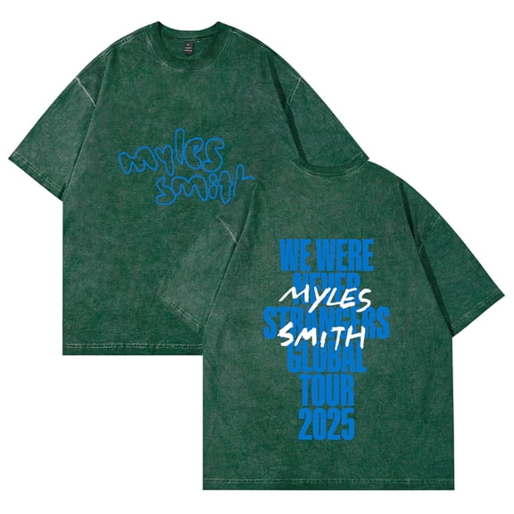 Myles Smith We Were Never Strangers Tour 2025 Washed Cotton Tee Women Men Crewneck Short Sleeve T-shirt