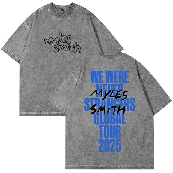 Myles Smith We were Never Strangers World Tour Merch T-Shirt Cotton Wash Tee Women Men Short Sleeve Crewneck Tee