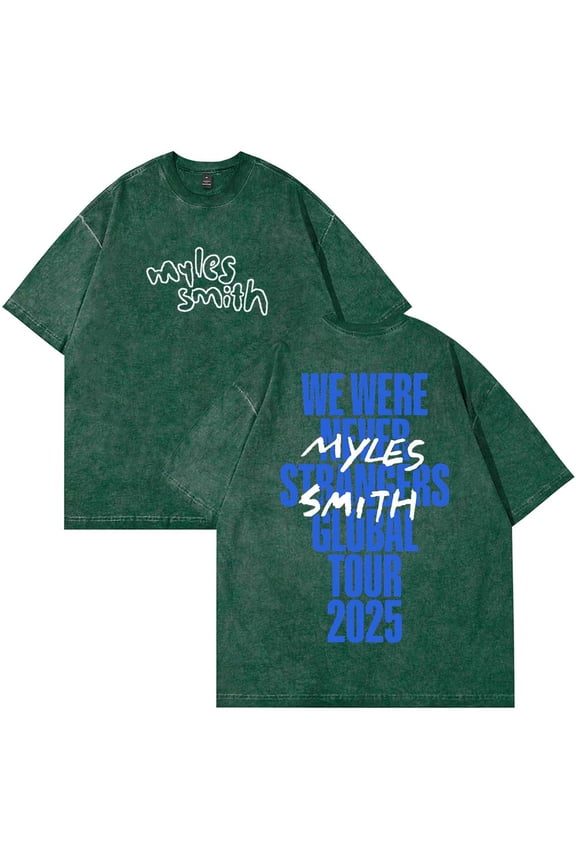 Myles Smith We were Never Strangers World Tour Merch T-Shirt Cotton Wash Tee Women Men Short Sleeve Crewneck Tee
