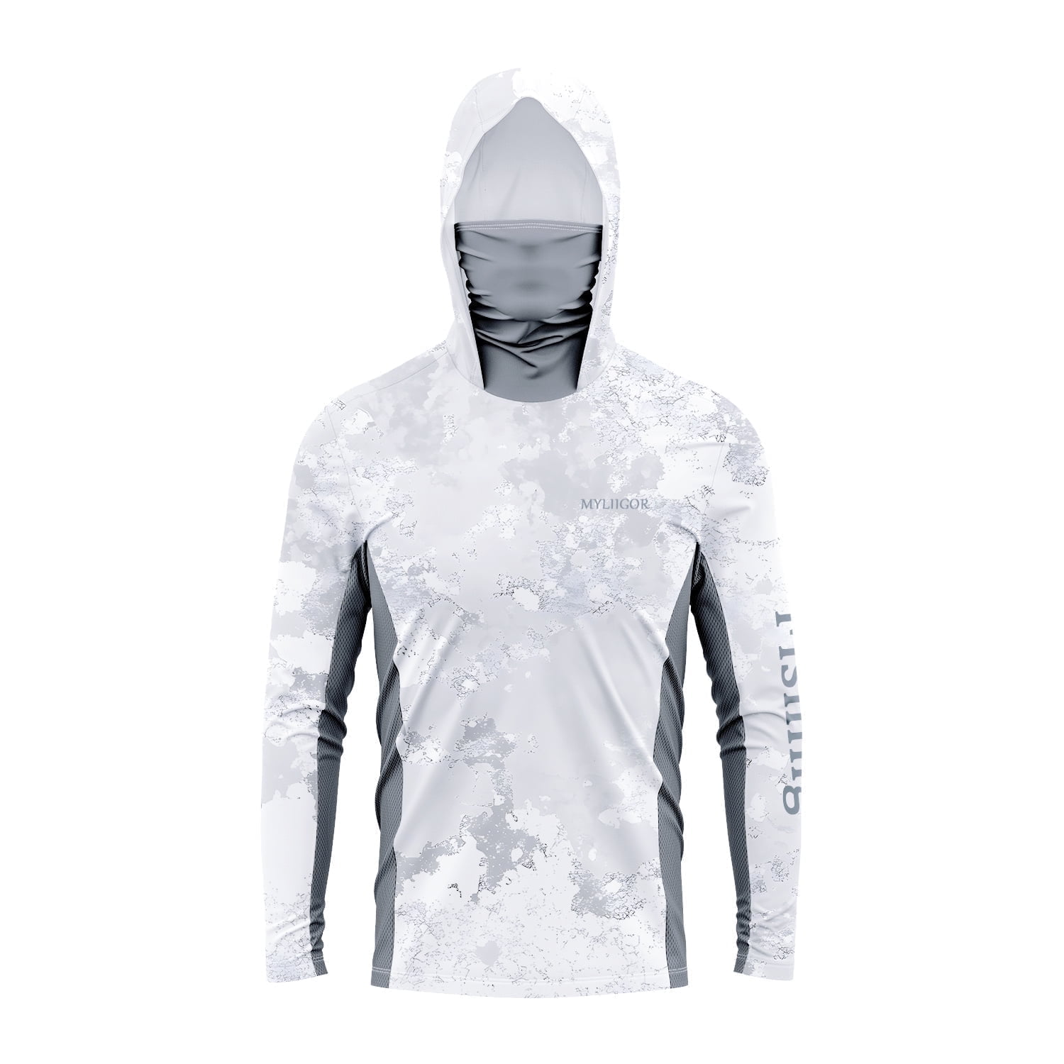 Myliigor Eco-Friendly Anti-Uv Fish Fast Dry Ware Shirts Mens Dry for Shirt Camo Hoodie Spandex Fishing Shirts,S-3XL,Harbor Mist