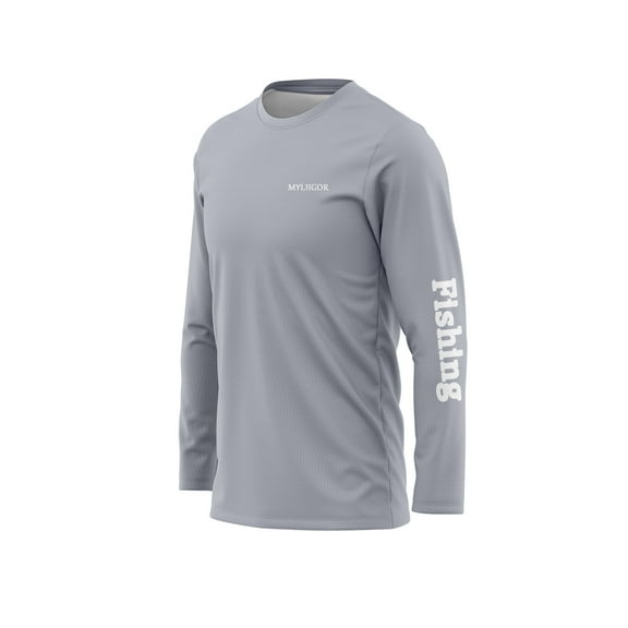 Myliigor Sun Protective Fishing Hiking Active Long Sleeve Shirt Long Sleeve Shirts For Men Moisture Wicking