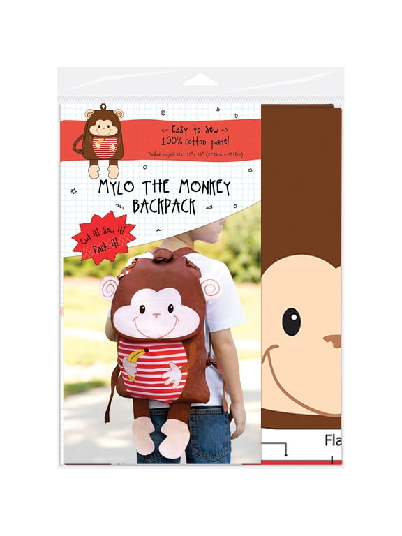 Mylo The Monkey Animal Backpack On Preprinted Fabric- , Pk 1, Fabric Editions