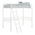 thumbnail image 1 of Mylz Twin Loft Bed-61 Inch-White Metal Frame-Attached Angled Ladder, 1 of 6