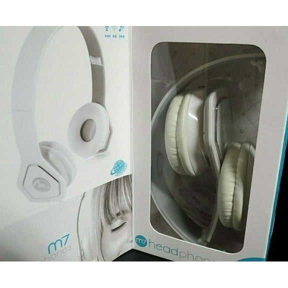 Myme M7 Headphones,New! White , Lightweight Tri Fold Design Remote Music Calls
