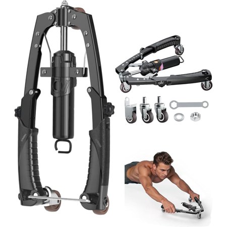 Mymus CoreFlex Twister Pro, Hydraulic Power Chest Press Machine with 10-200kg Adjustable Resistance - All-in-One Arm & Ab Trainer for Home Gym, Includes AB Roller Wheels & Hooks