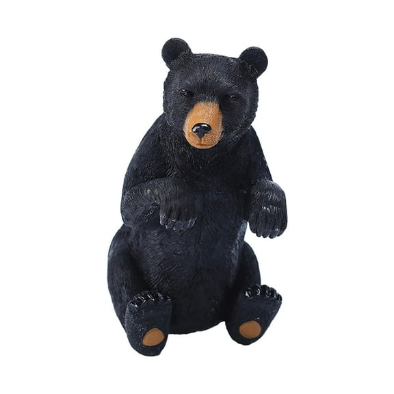 Mynkyll Black Bear Figurine Bear Home Garden Decor Bear Statue Rustic Potted Decoration