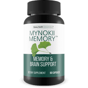 Mynokii Memory - Nootropic Brain Supplement - Memory & Brain Support with Gingko Biloba & DMAE - Aid Memory, Focus, Mood, & Productivity - Promote Clear Thinking & Concentration - Memory Supplements