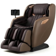 Mynta Massage Chair Full Body with Zero Gravity, SL Track Massage Chair Recliner with Heating, Brown