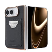 Mynvo Case for iPhone Duo with Card Holder, PU Leather RFID Blocking Wallet Phone Case Support Wireless Charging Shockproof Back Cover, Black