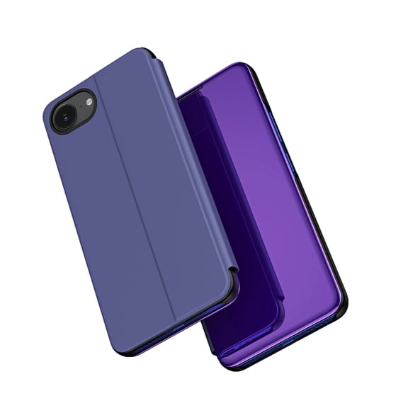 Mynvo Flip Case for Apple iPhone 16e and iPhone 17e, Mirror-Style Folio Cover with Kickstand, Lavender