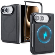 Mynvo Magnetic Case for iPhone Duo, Support Wireless Charging Non-Slip Matte Anti-Fingerprint Protective Bumper Shockproof Back Cover, Black