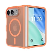 Mynvo Magnetic Case for iPhone Duo, Support Wireless Charging Slim Fit Hard PC Rugged Non-Slip Anti-Fingerprint Shockproof Protective Bumper, Orange